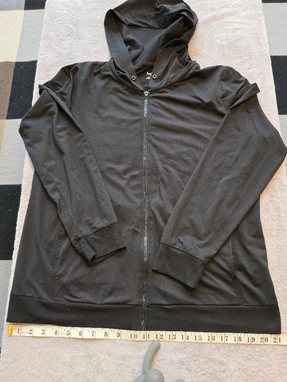 Hyba Charcoal Gray Full-Zip Activewear Hoodie - Size XL